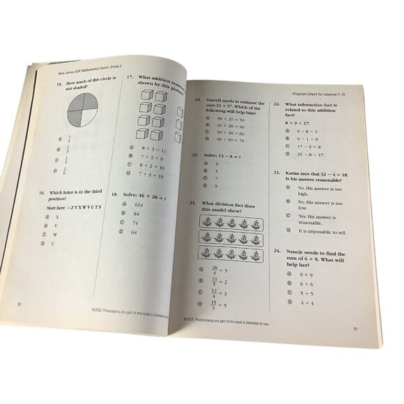 New Jersey ASK Coach Mathematics Grade 2 By Triumph Learning Paperback 2004 - Picture 7 of 14